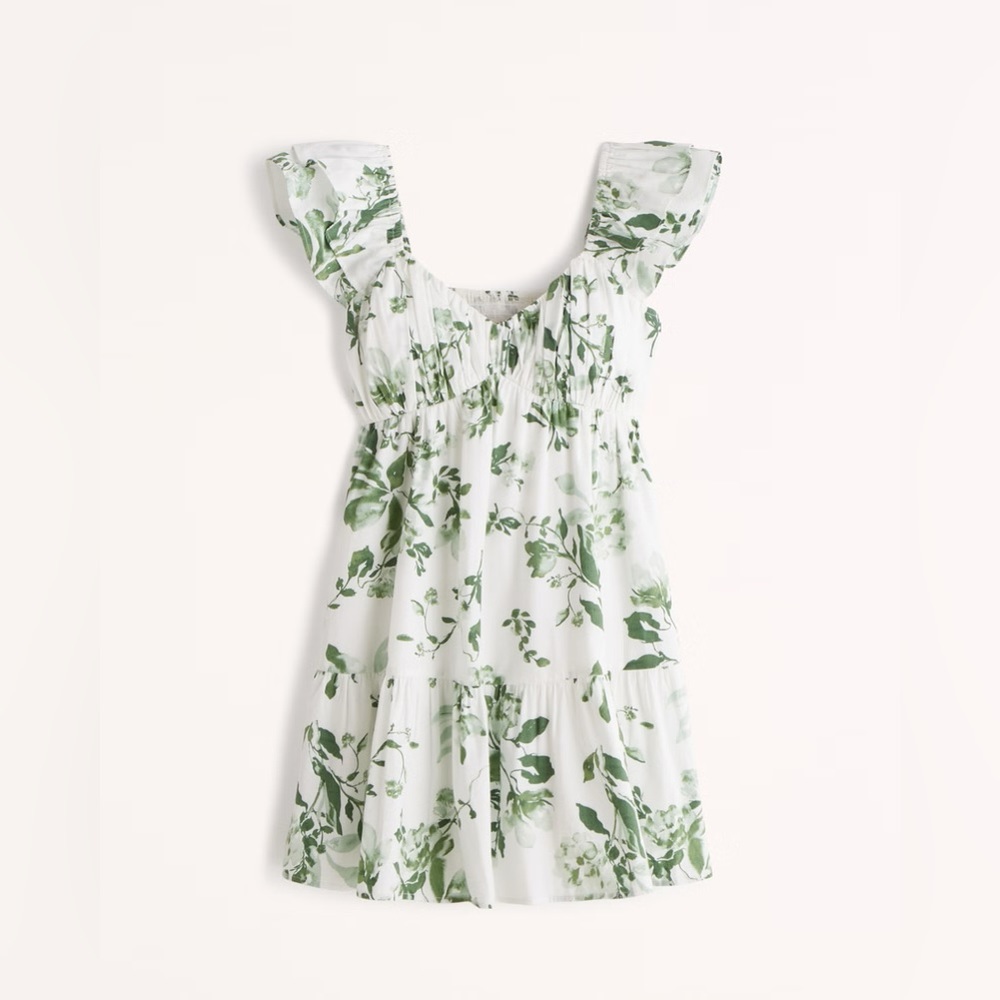 Abercrombie ruched flutter sleeve mini dress ✨